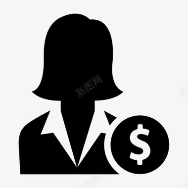 女商人薪水利润图标图标