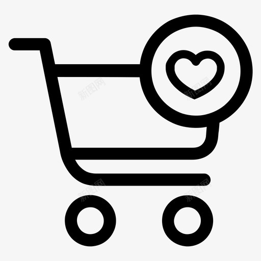 购物车轮子玩具图标svg_新图网 https://ixintu.com 可怕的电子商务 喜欢 心 杂货 玩具 网上商店 购物袋 购物车 轮子 食品