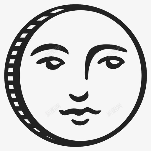 月亮上的人面部表情情绪图标svg_新图网 https://ixintu.com 情绪 晚上 月亮上的人 脸 面部表情