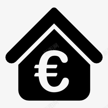 欧元贷款房地产商店房地产经纪人图标图标