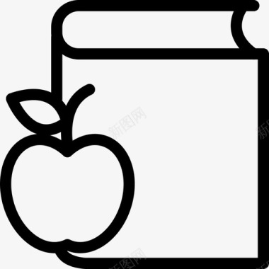 教育苹果苹果和书图标图标