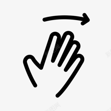 五个手指向右滑动屏幕手势向右滑动图标图标