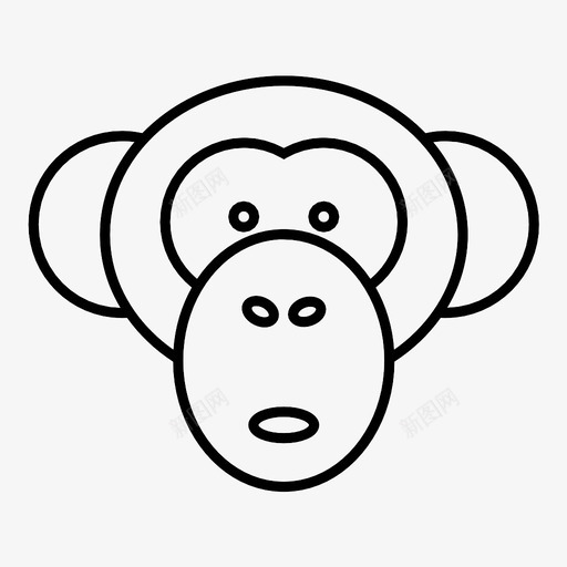 猴子猿黑猩猩图标svg_新图网 https://ixintu.com 尾巴 灵长类 狨猴 猩猩 猴子 猿 耳朵 黑猩猩