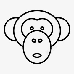 猴尾巴猴子猿黑猩猩图标高清图片