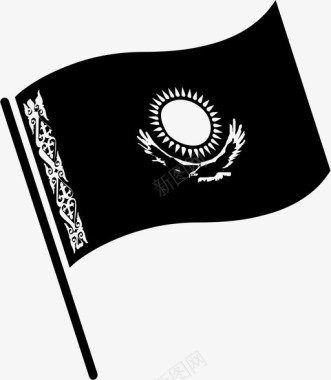 哈萨克斯坦国旗代表国家符号图标图标