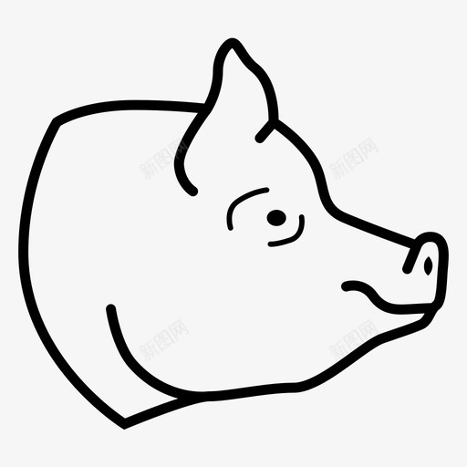 猪动物农场图标svg_新图网 https://ixintu.com 农场 农场动物轮廓 动物 猪 猪肉