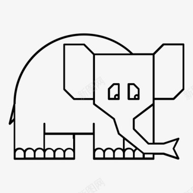 大象卡通动物宠物图标图标
