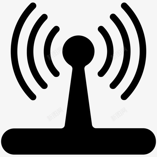 wifi无线设备信号图标svg_新图网 https://ixintu.com wifi 互联网 信号 天线 工具实心图标 无线互联网 无线设备 电子设备 路由器 雷达