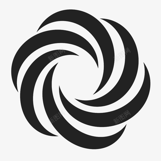 几何旋转玫瑰图标svg_新图网 https://ixintu.com 几何形式 几何设计 图案 圆 圆的弧 形状 插图 旋转 物体 玫瑰 艺术