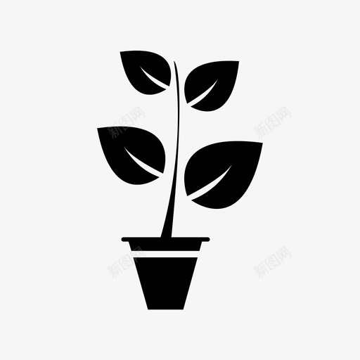 盆栽植物花盆自然图标svg_新图网 https://ixintu.com 叶子 树叶 盆栽植物 绿叶 自然 花 花园 花盆 蕨类植物