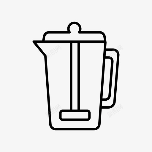 法式压榨机咖啡机咖啡壶图标svg_新图网 https://ixintu.com 咖啡壶 咖啡机 法式压榨咖啡机 法式压榨机