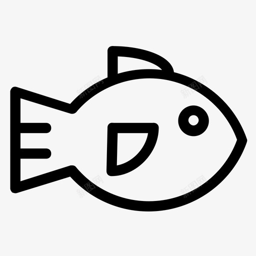 鱼海鲜海洋生物图标svg_新图网 https://ixintu.com 动物 水生 海洋生物 海鲜 游泳 烹饪 烹饪材料 鱼 鳃 鳍