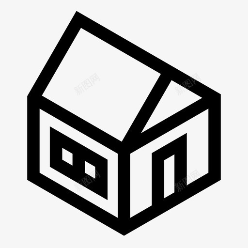 房子门家图标svg_新图网 https://ixintu.com 家 房地产 房子 窗户 简单的卷曲图标 门