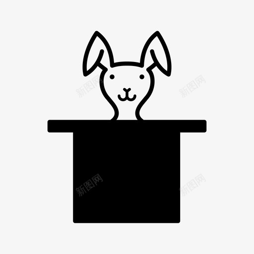 兔子魔术魔术师图标svg_新图网 https://ixintu.com 兔子 兔子帽子 把戏 魔术 魔术师
