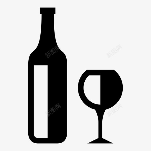 酒瓶和玻璃杯酒瓶餐厅图标svg_新图网 https://ixintu.com 酒吧 酒杯 酒瓶 酒瓶和玻璃杯 酒类 餐厅 饮料