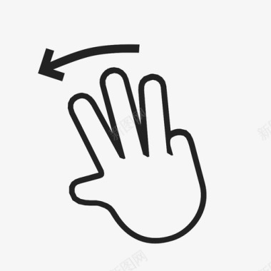 三指左扫用户体验触摸手势图标图标
