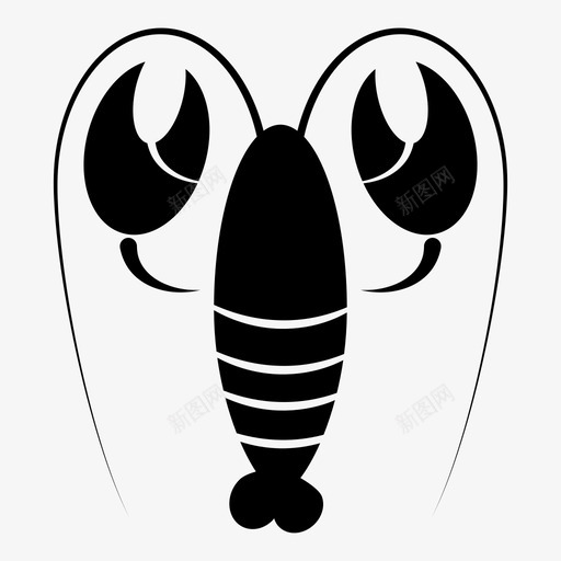 龙虾贝类鱼海鲜图标svg_新图网 https://ixintu.com 对虾 海洋 海鲜 甲壳类动物 贝类鱼 酒店 餐厅 龙虾