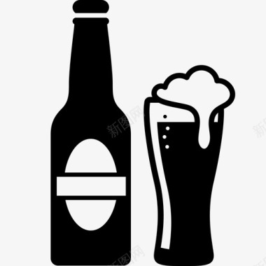 啤酒酒吧啤酒花图标图标