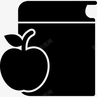 苹果和书图标图标