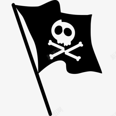 海盗旗骷髅和交叉骨海盗图标图标