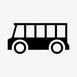 双人汽车公共汽车交通工具单程图标高清图片