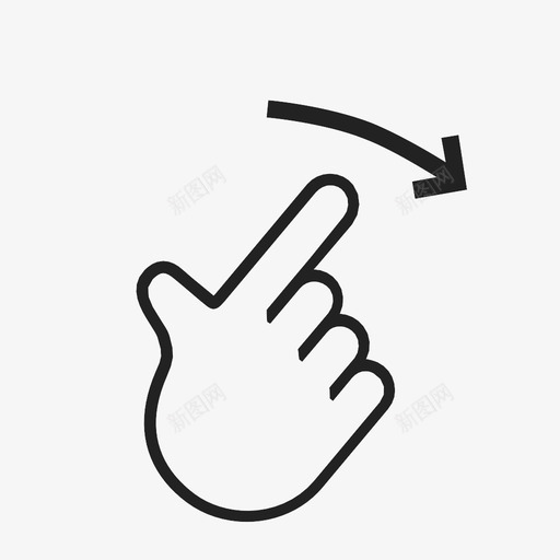 向右滑动触摸手势技术图标svg_新图网 https://ixintu.com 交互 交互手势 向右滑动 手势 技术 触摸手势