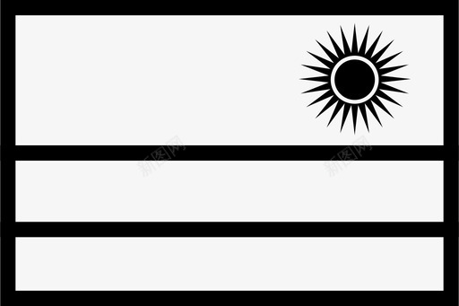 卢旺达国旗世界太阳图标图标