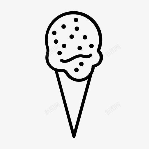 冰淇淋筒夏日勺图标svg_新图网 https://ixintu.com 冰淇淋 冰淇淋筒 勺 夏日 夏日氛围 巧克力片 款待 甜点 美味 食物