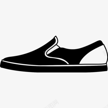 滑索平底鞋鞋类图标图标