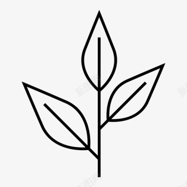 植物薄中风图标图标