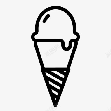 冰淇淋筒香草夏天图标图标