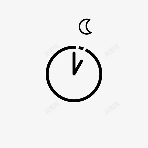 凌晨一点时钟周期图标svg_新图网 https://ixintu.com 24小时 凌晨一点 周期 小时 早 时钟 时间 晚 月亮