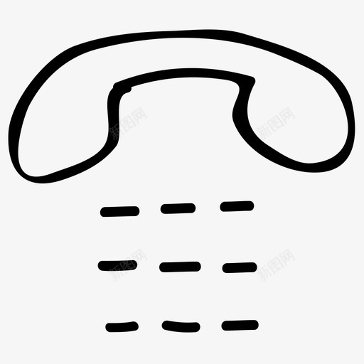 电话素描复古图标svg_新图网 https://ixintu.com 复古 媒体手绘涂鸦图标 座机 手绘 手绘电话机 涂鸦 电话 电话服务 素描 键盘