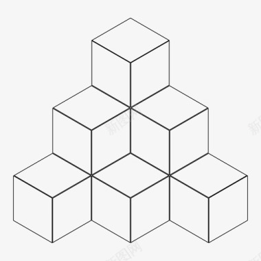 内克尔立方体三维形状图标图标
