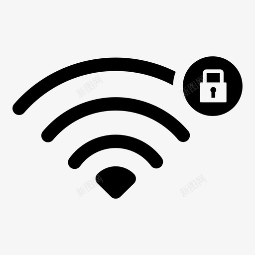 wifi接入连接图标svg_新图网 https://ixintu.com wifi 互联网 信号 安全 密码 接入 热点 网络 连接 锁定