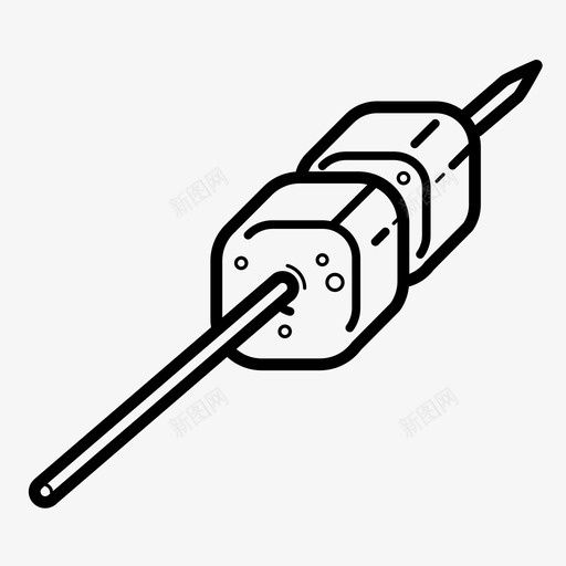 棉花糖野营糖果图标svg_新图网 https://ixintu.com 唾液 圆形 棉花糖 糖果 野营 食物