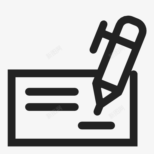 签名支票支票簿图标svg_新图网 https://ixintu.com 支票 支票簿 签名 记录 钢笔