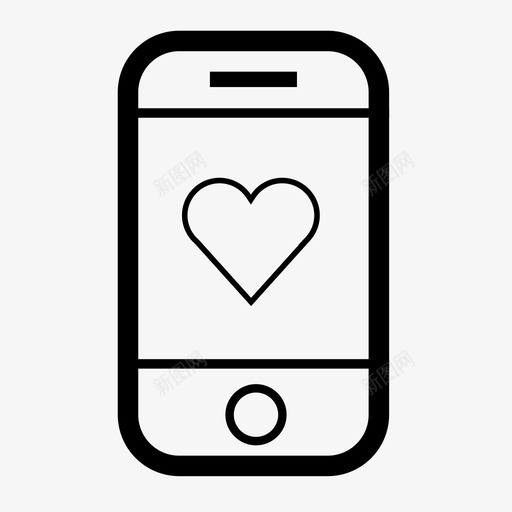 iphone屏幕轮廓图标svg_新图网 https://ixintu.com iphone 喜欢 圆形手机 屏幕 心 爱 社交媒体 移动健康 轮廓