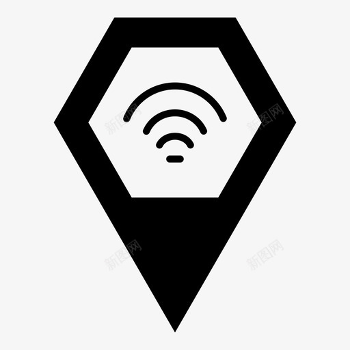 wifi热点区域wifi集线器图标svg_新图网 https://ixintu.com wifi热点 wifi集线器 互联网 位置 区域 地图标记 地图标记和指针 导航 指针