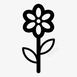 花与叶组合花洋甘菊叶图标高清图片