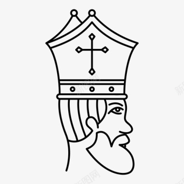 牧师传说中世纪图标图标