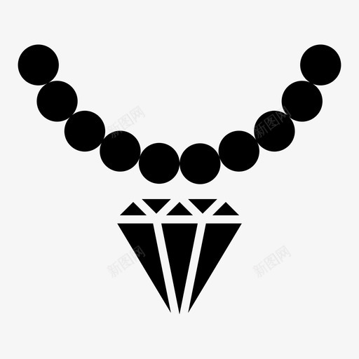 钻石项链珍珠奢侈品图标svg_新图网 https://ixintu.com 奢侈品 宝石 时装 珍珠 珠子 珠宝 配件 钻石 钻石项链