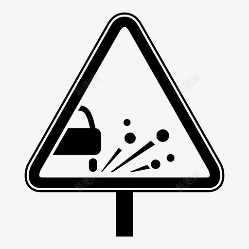 松散路面注意小心图标svg_新图网 https://ixintu.com 危险 小心 松散路面 标志 注意 碎屑 警告 路标 道路