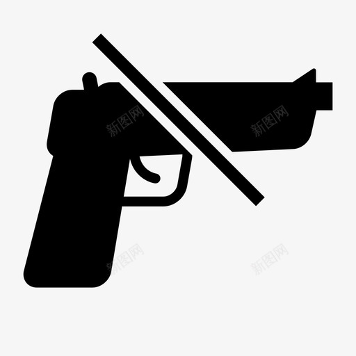 枪武器战争图标svg_新图网 https://ixintu.com 反对战争 射击 弹药 战争 手枪 无枪 无武器 暴力 枪 武器 禁止