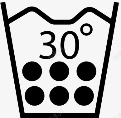 冷水机洗30摄氏度清洁洗衣图标图标