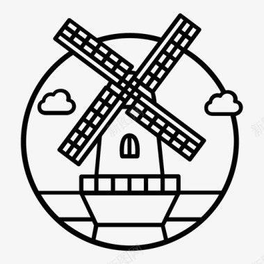 风车塔荷兰图标图标