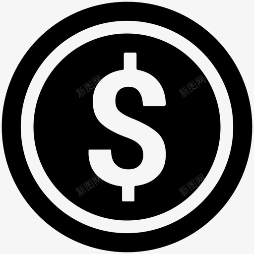 硬币银行货币图标svg_新图网 https://ixintu.com 商业实体图标 硬币 美元 货币 金融 银行