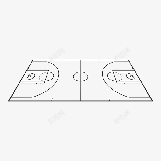 篮球场团队运动图标svg_新图网 https://ixintu.com 团队 围场 场地 游戏 球场 篮球场 线条 轮廓 运动