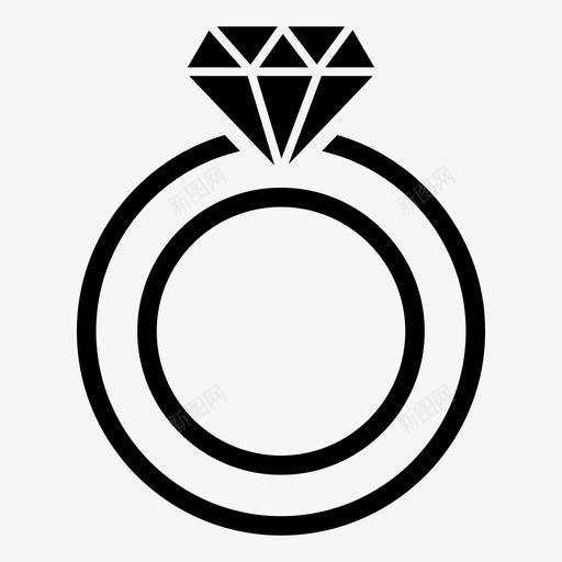 钻戒婚礼结婚图标svg_新图网 https://ixintu.com 婚礼 宝石 珠宝 结婚 订婚戒指 配件 钻戒