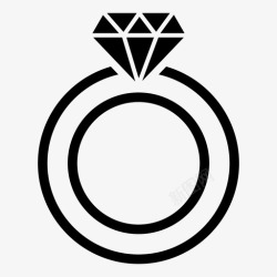 宝石订婚戒指钻戒婚礼结婚图标高清图片